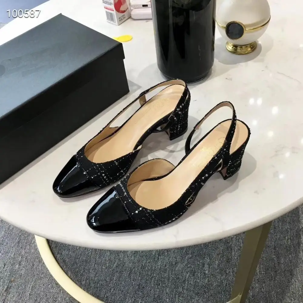 Офисная обувь женские туфли лодочки на каблуке коллекция 2019 года Роскошные