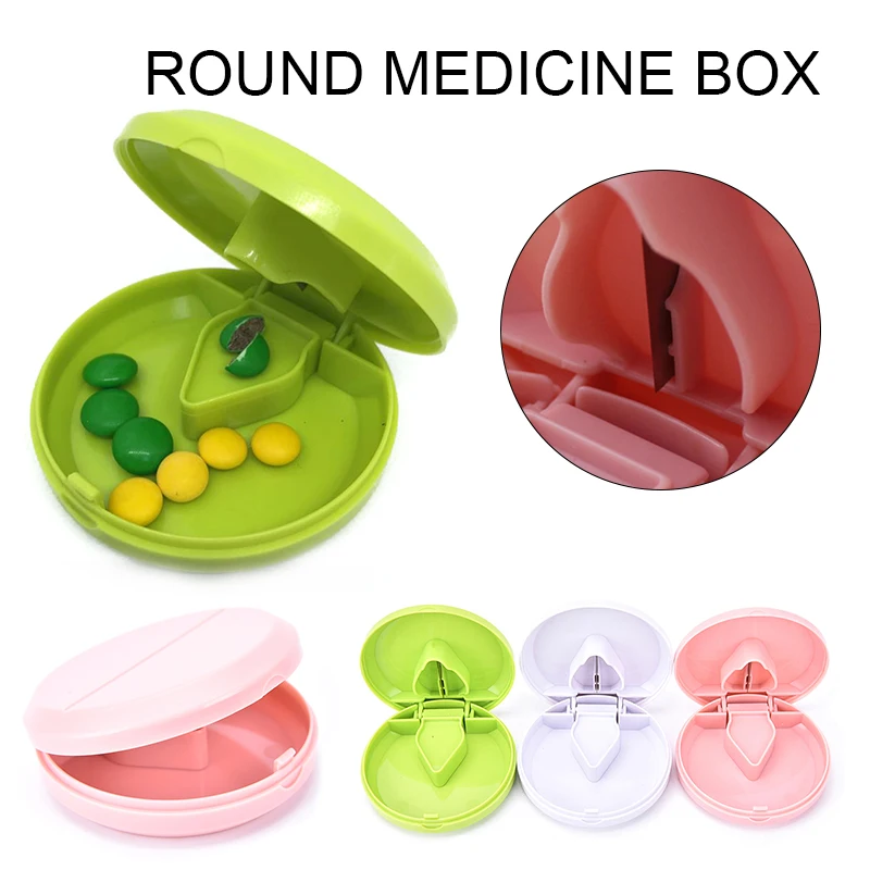 

1PC Pill Box Case Pill Cutter Splitter Divided Storage Case Storage Organizer Medicine Pill Cut Compartment Container For Travel