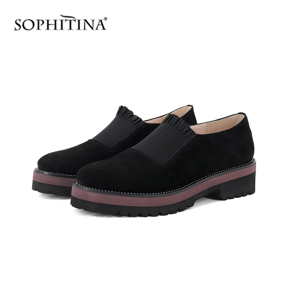 

SOPHITINA Comfortable Round Toe Flats High Quality Kid Suede Fashion Special Design Shoes Solid Casual Women's New Flats PC381