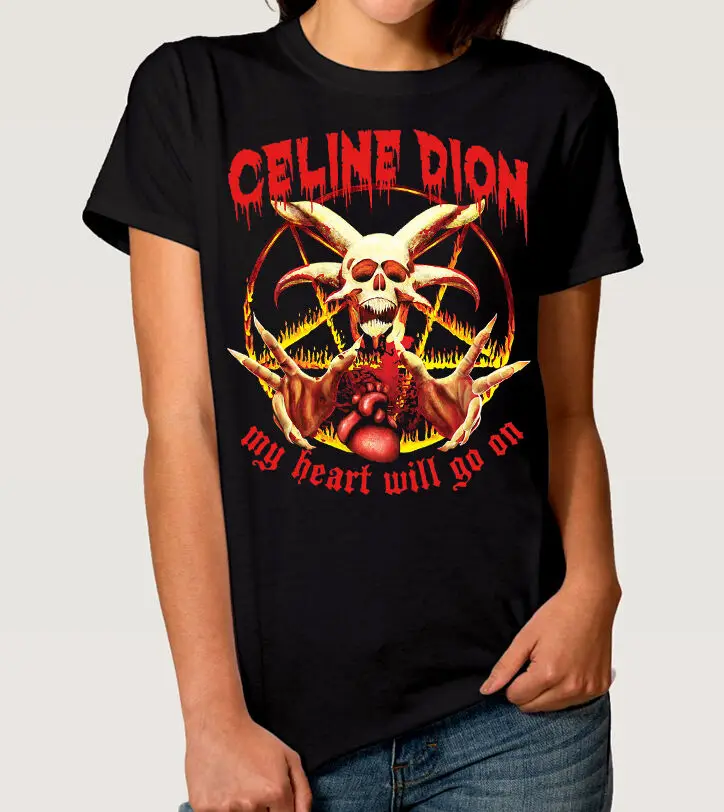 Celinedion My Heart будет ходить на футболке Мужская Женская футболка power Metal 2019 тройники