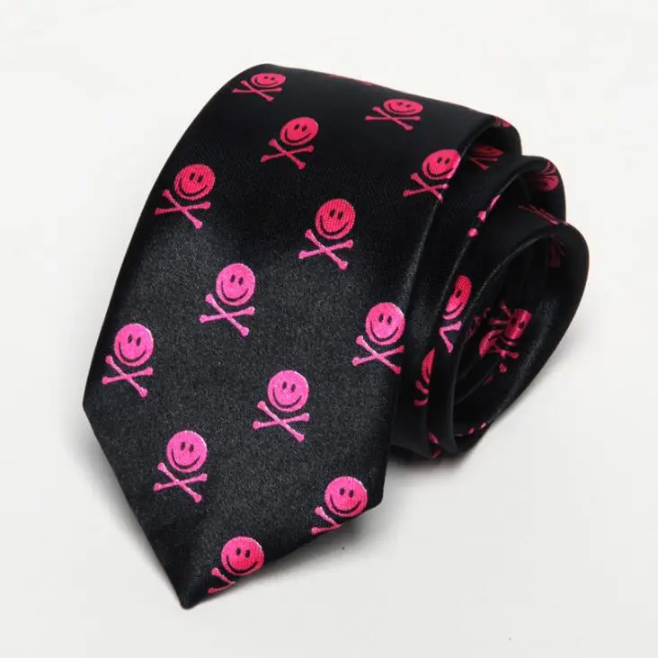 Модные вечерние галстуки с рисунком черепа для мужчин s Gravatas Corbatas для студентов 5 см Повседневный галстук с принтом для женщин и мужчин Krawatte - Цвет: 5