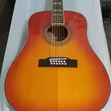 Дредноут Боди 12 струн акустическая электрическая твердая гитара cherryburst Высокое качество 12 Струны для акустической гитары