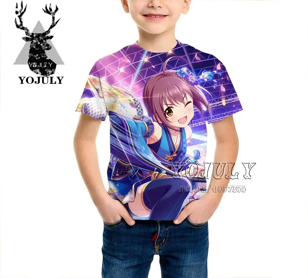 YOJULY/детская одежда Idol Master, Детская футболка с 3d принтом Золушки для девочек и мальчиков Лидер продаж, модные футболки A468 - Цвет: 17
