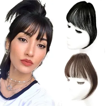 

MUMUPI 3D clip in fringe bangs hair wig pieces synthetic fiber for black women hair extension headwear front neat hairpieces