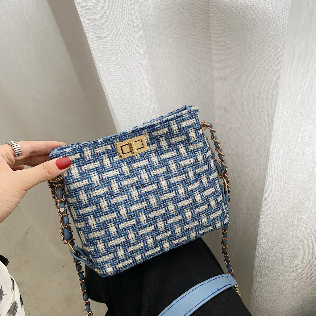Сумка bolsa feminina модная Женская Ретро тканая шерстяная сумка-мешок, сумка через плечо сумка с цепочкой сумки на плечо для женщин