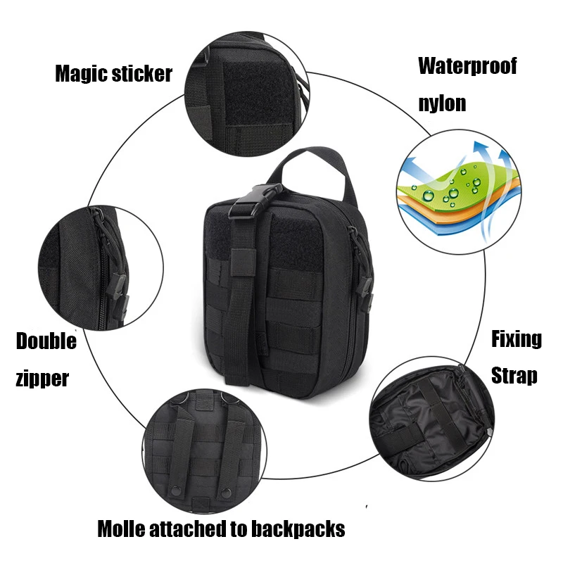 Тактический Медицинский Рюкзак Molle, сумка для первой помощи, универсальный аварийный пакет для выживания, небольшой медицинский Органайзер с разделителем для хранения