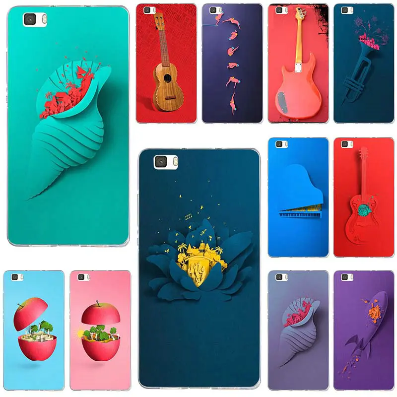 Soft Phone Cases TPU for Huawei P8 P9 P10 P20 P30 Mate 10 Lite 2017 Pro Honor 7 7A 7X 9 Simple Works Guitar Butterfly Conch | Мобильные