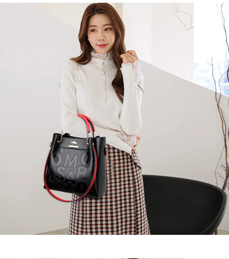 Luxury Handbags Designer Letter Pu Leather Women Shoulder Bags High Capacity Ladies Crossbody Bag Fashion Casual Female Tote Bag