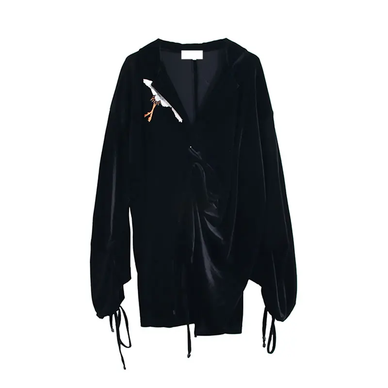 XITAO Patchwork Embroidered Tassel Shirt Women