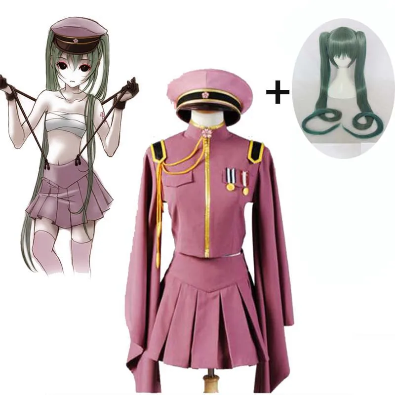 Vocaloid Hatsune Miku Senbon Sakura Kimono Meiko Cosplay Costume Full Set Wigs
