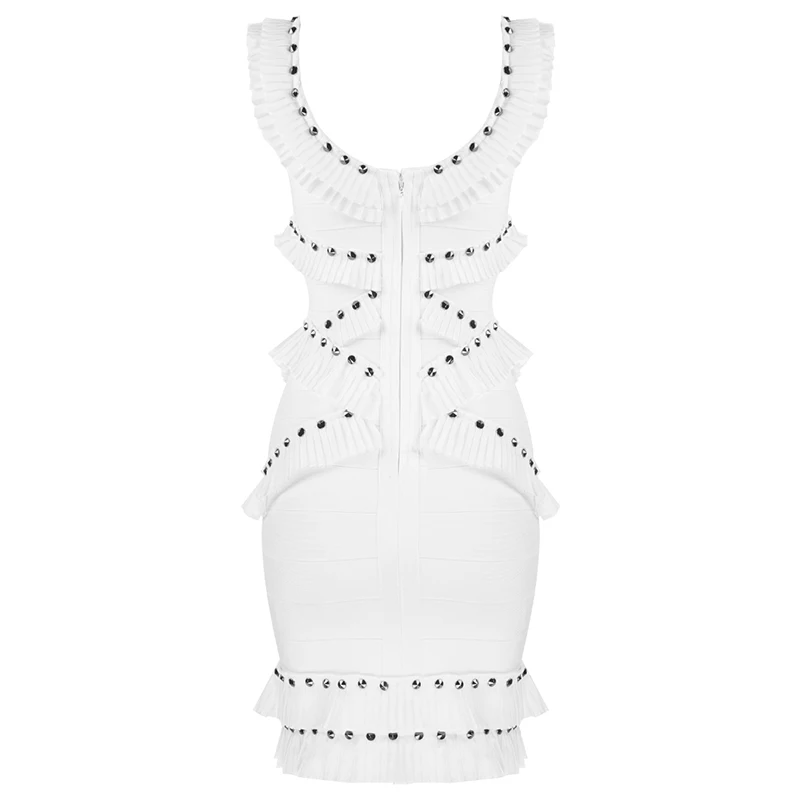 Новое Женское модное белое платье с блестками v veck с длинным рукавом Vestido знаменитое вечернее облегающее платье