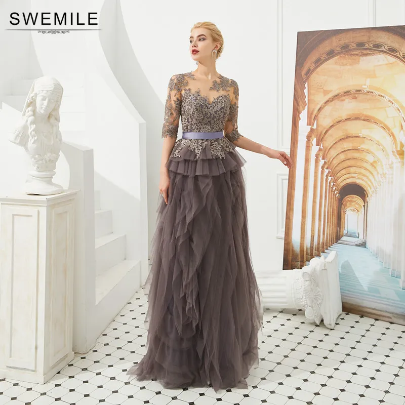 Элегантное многослойное фатиновое кружевное платье для матери невесты Vestido De Madrinha платье для матери с коротким рукавом Vestidos Madre Novia