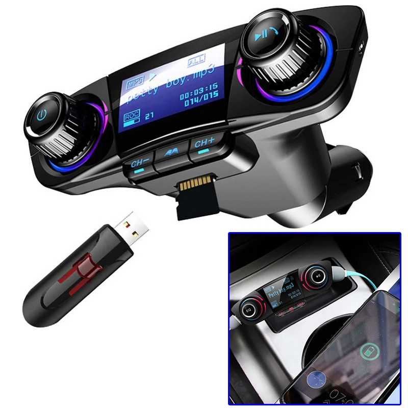 BT06 автомобиль Bluetooth радио, зарядное устройство MP3-плеер Стерео громкой связи двойной USB изготовлен из высококачественного материала, прочный