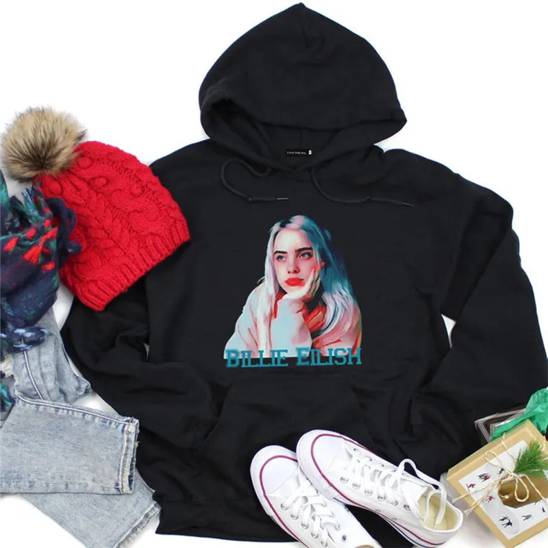 Новая Осенняя Толстовка Billie Eilish с капюшоном и принтом, женская и Мужская толстовка, Одежда Harajuku, повседневная,, толстовки Kpop, толстовки