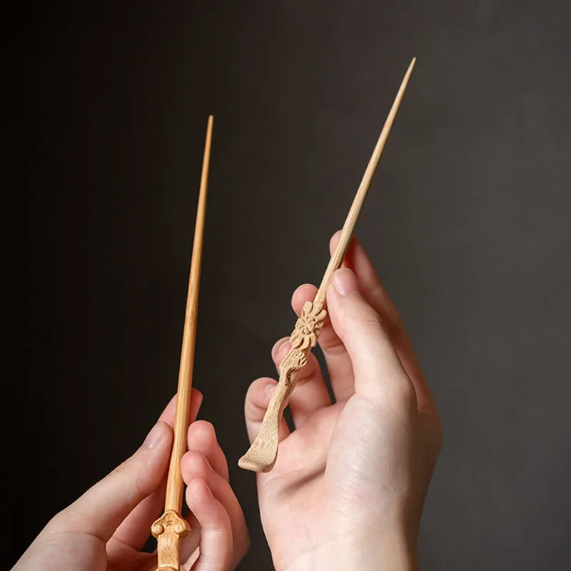 1pcs Bamboo tea needle Six Gentlemen Kung Fu tea set lotus accessori Puer Tea Needle tea needle set