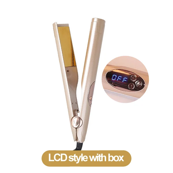 LCD style With box 2в1 профессиональный электрический выпрямитель/щипцы для завивки волос/стайлер выпрямитель для волос утюги инструмент для укладки щипцы - Цвет: LCD style With box