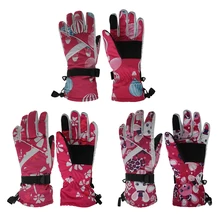 Лыжные перчатки, зимние водонепроницаемые перчатки для сноуборда и снега, теплые перчатки с сенсорным экраном для холодной погоды, варежки с ремешком на запястье для мужчин, женщин, подарки для детей