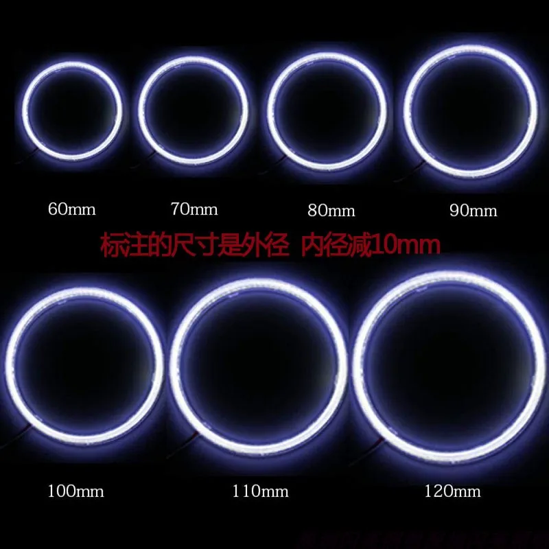 Anelli LED Angel Eyes 12V - COB Chip, Cerchi Luminosi Per Fari Auto E Moto (110mm) - Foto 13