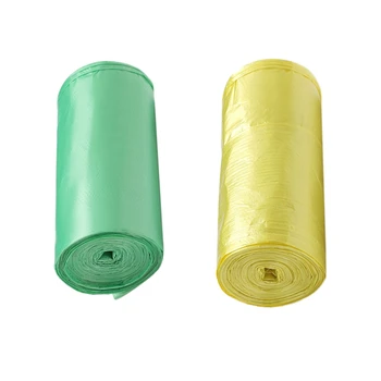 

2 Rolls 50 x 46 cm Garbage Bags Single Color Thick Convenient Plastic Trash Bags Disposable Plastic Bag Green & Yellow