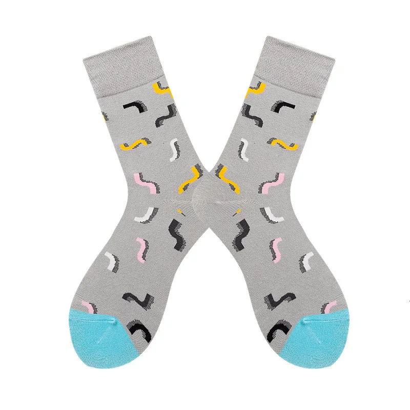 1 пара хлопчатобумажные мужские носки забавные Носки с рисунком счастливых носков с красочными принтами новые подарочные носки осень-зима Calcetines - Цвет: 14