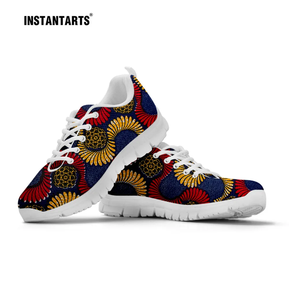 

INSTANTARTS Women's Flats Sneakers Vintage Africa Art Casual Shoes Woman Spring Comfortable Mesh Vulcanized Shoes Light Loafers