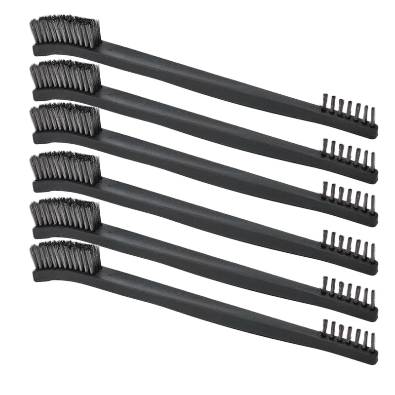 6*Stainless Steel Wire Brushes+6*Brass Wire Brushes 7inch Wire Double-head Brush Mini Steel Brass Paint Rust Remover Removal