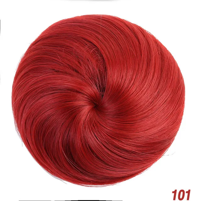 LM волосы 4 цвета пучок волос шиньон синтетический пончик ролик шиньон Высокая температура волокна для женщин - Цвет: 101