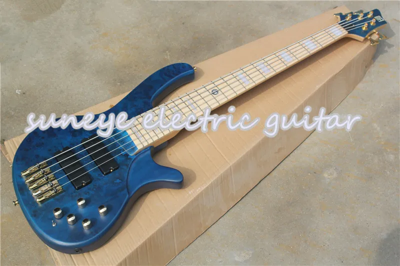 

Suneye Blue Glossy Finish Electric Bass Guitar 5 String deOlivera Style 5 String Electric Bass Guitar Custom DIY Bass Guitar Kit