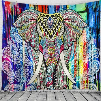 

Colorful elephants Indian Mandala Tapestry Wall Hanging Bohemian Gypsy Psychedelic Tapiz Witchcraft Tapestry