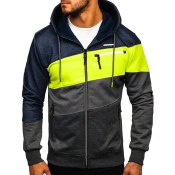 

High Quality Mens 2019 Fashion Mens Stitching Sweatshirt Slim Jackets Mens Hoodie Hip Hop Hoodies Sportswear Tracksuit Clothing