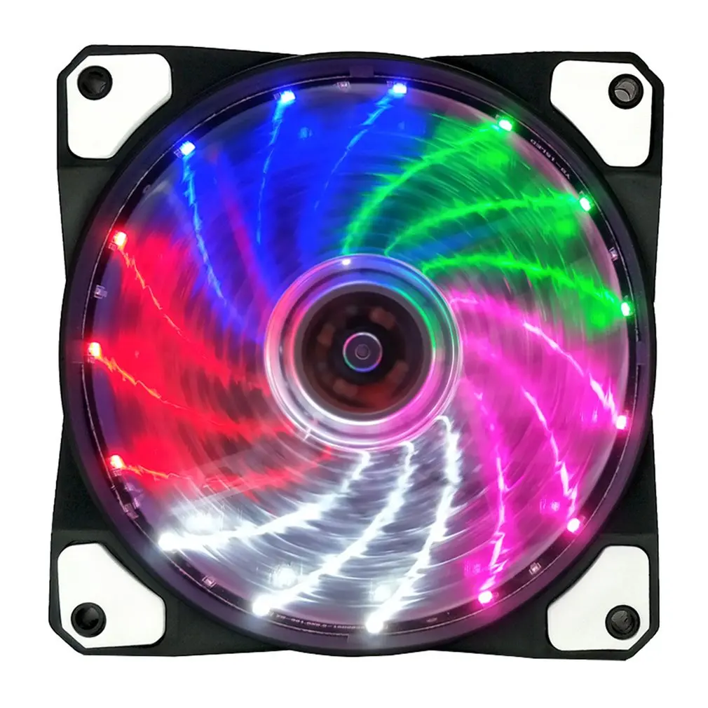 120mm LED Ultra Silent Computer PC Case Fan 15 LEDs 12V Cpu Heatsink Cooler master Cooling Fan DC 12V 4P 3P Connector Hot