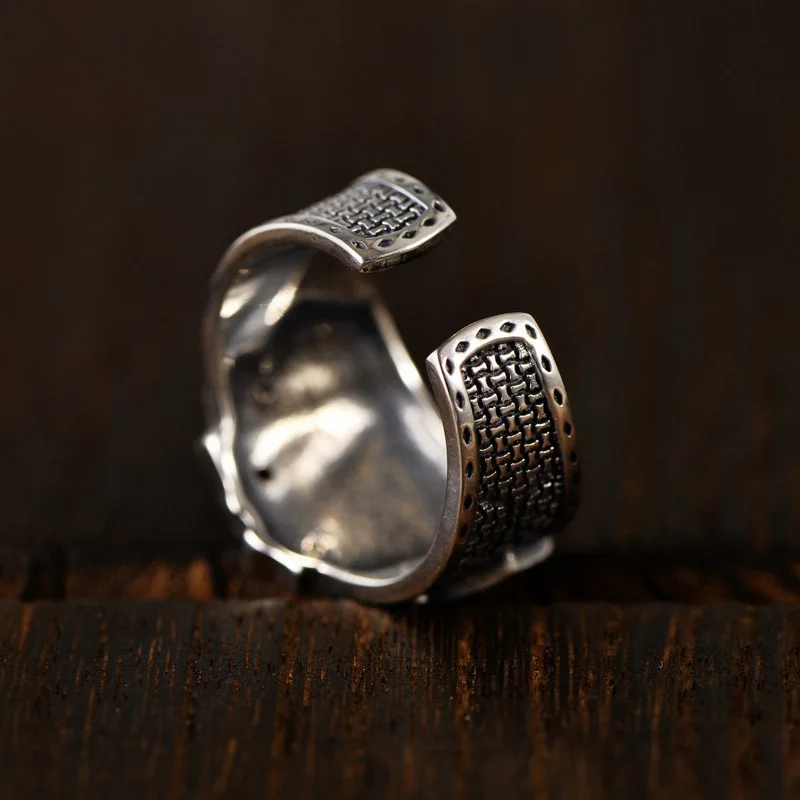 KOFSAC Trendy Creative Card A K Q J Ring For Men Jewelry Vintage Open Size 925 Sterling Silver Ring Boy Gifts Party Accessories silver ring,silver rings