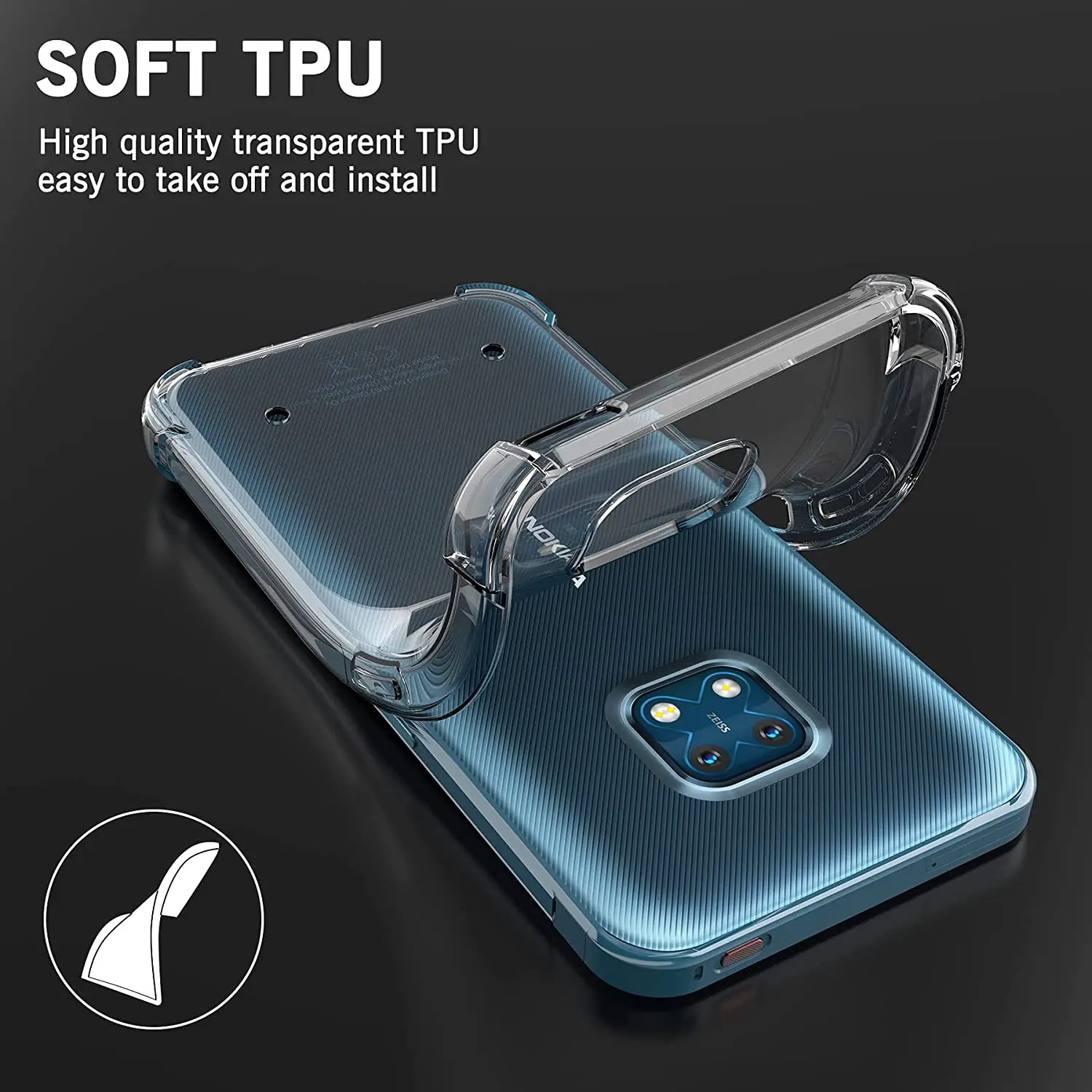 Case for Nokia XR 20 Reinforced Corner Soft TPU Clear Shockproof Cover For Nokia XR20 Couqe Fundas - 2