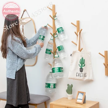 

Tree Shape Wood Wall Coat Rack Modern Minimalist Fashion Creative Wall Hanger Bedroom Living Room Wall Hanger Hook