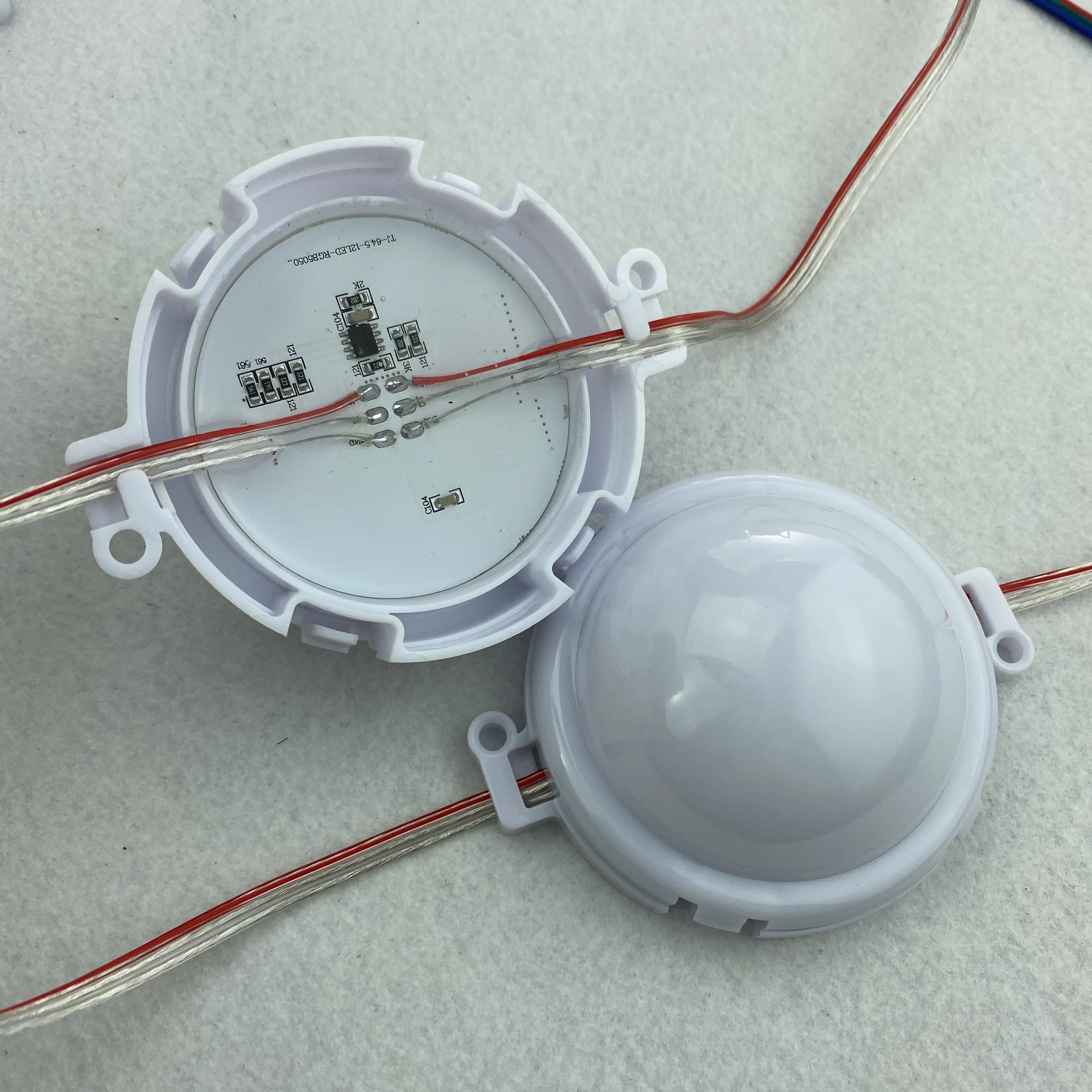 DC24V; UCS1903/WS2811 IC; IP68; диаметр 80 мм; адресуемый; 2,88 Вт(12 Светодиодный s); RGB Полноцветный; молочная крышка; Светодиодный модуль пикселей; класс IP68