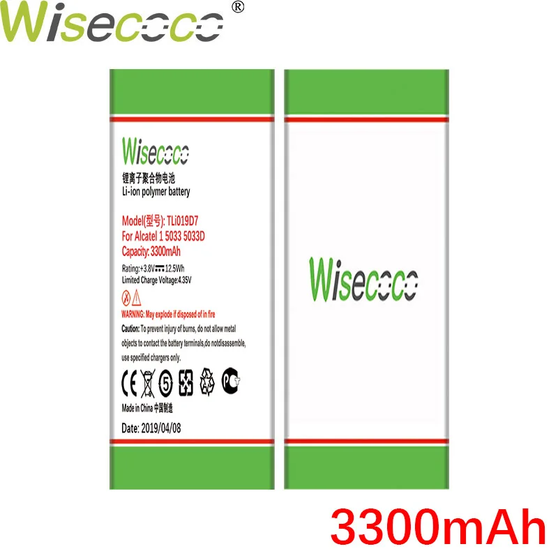 WISECOCO 3300 мАч TLi019D7 для Alcatel 1 5033 5033D 5033X 5033Y 5033A Telstra Эфирное плюс /TCL U3A новейший продукт батареи