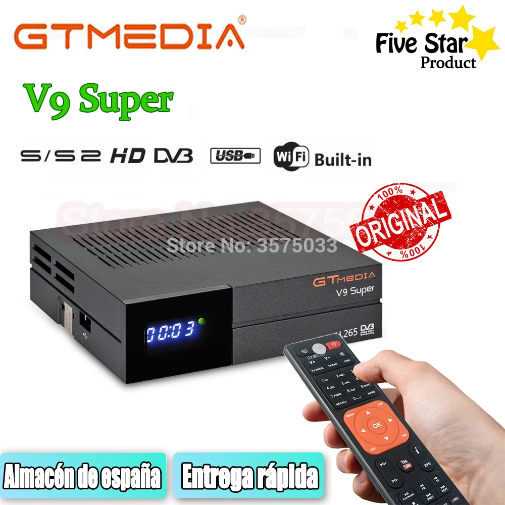 Фонарь Gtmedia V9 Супер фонарь H.265 1080P аналог V8 NOVA встроенный Wi Fi без