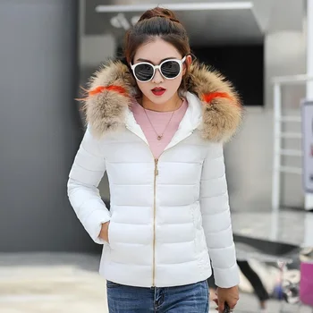 

TYJTJY Winter Jacket Women Fashion Abrigos Mujer Invierno 2020 Big Fur Collar Coat Women Short Slim Thick Plus Size Women Coats