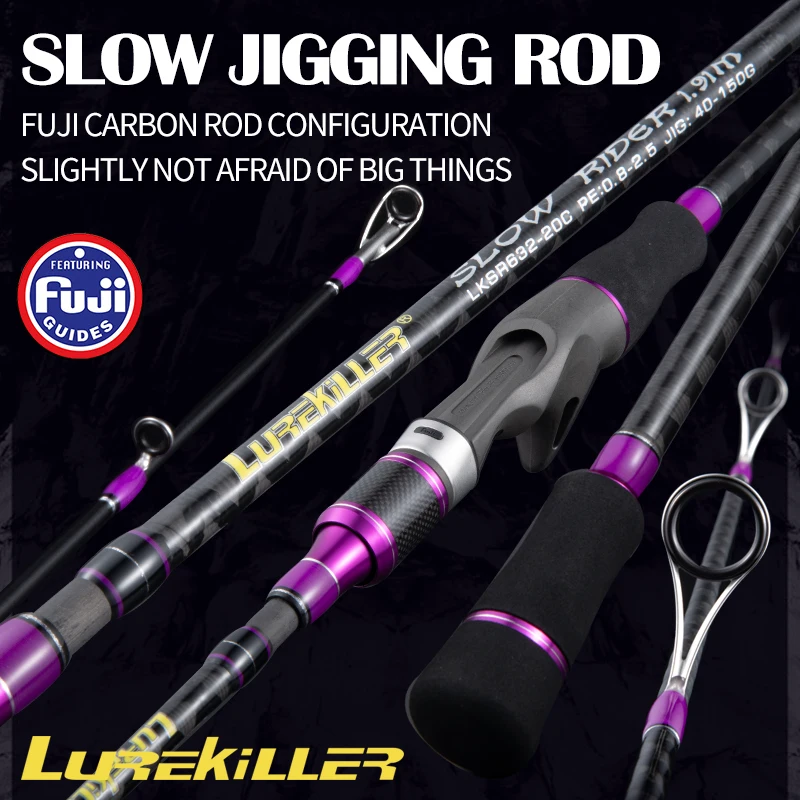 Lurekiller slow jigging rod 1.91M Spinning/Casting 40 150G PE 0.8 2.5