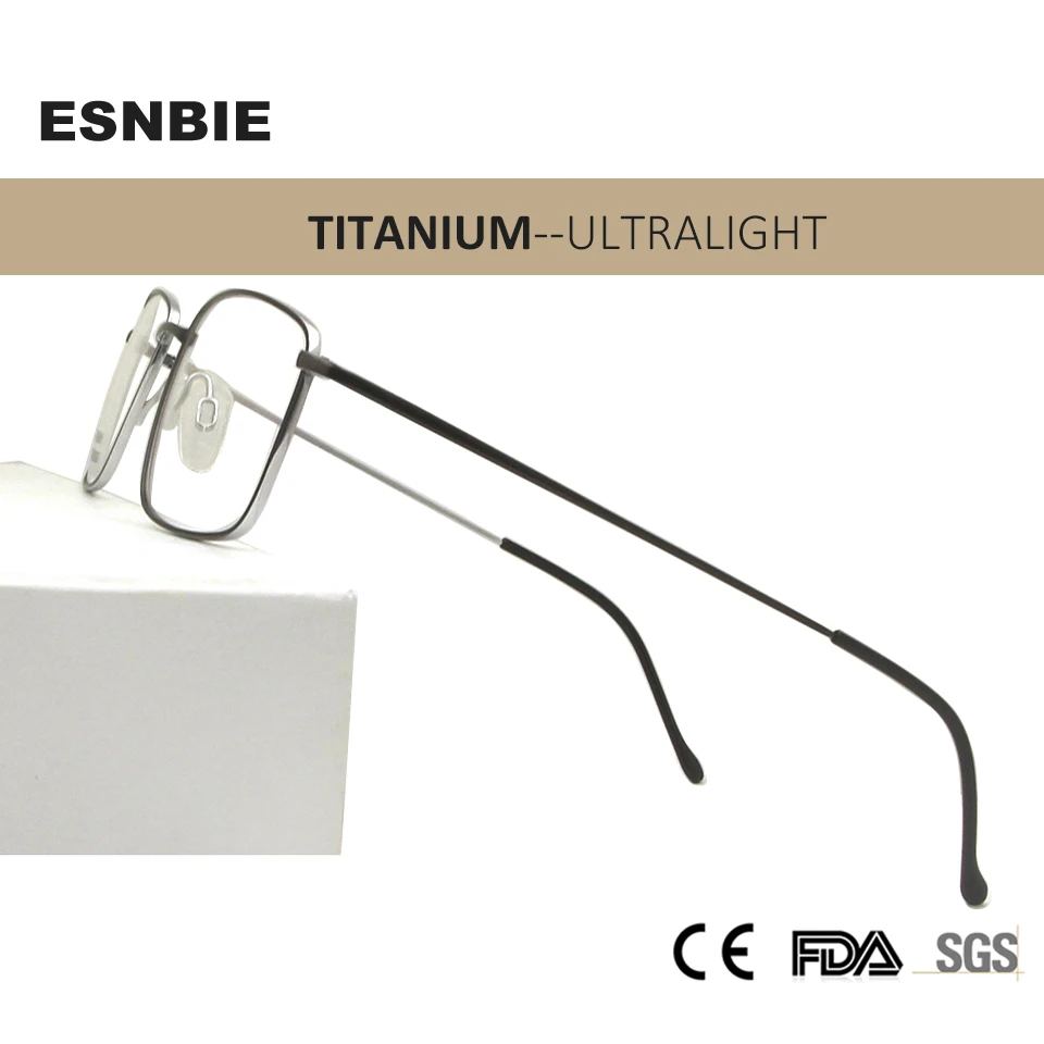 Классические деловые мужские очки из чистого титана, оправа Ультралегкая квадратная оптическая оправа для очков, тонкие очки с полной оправой для близорукости