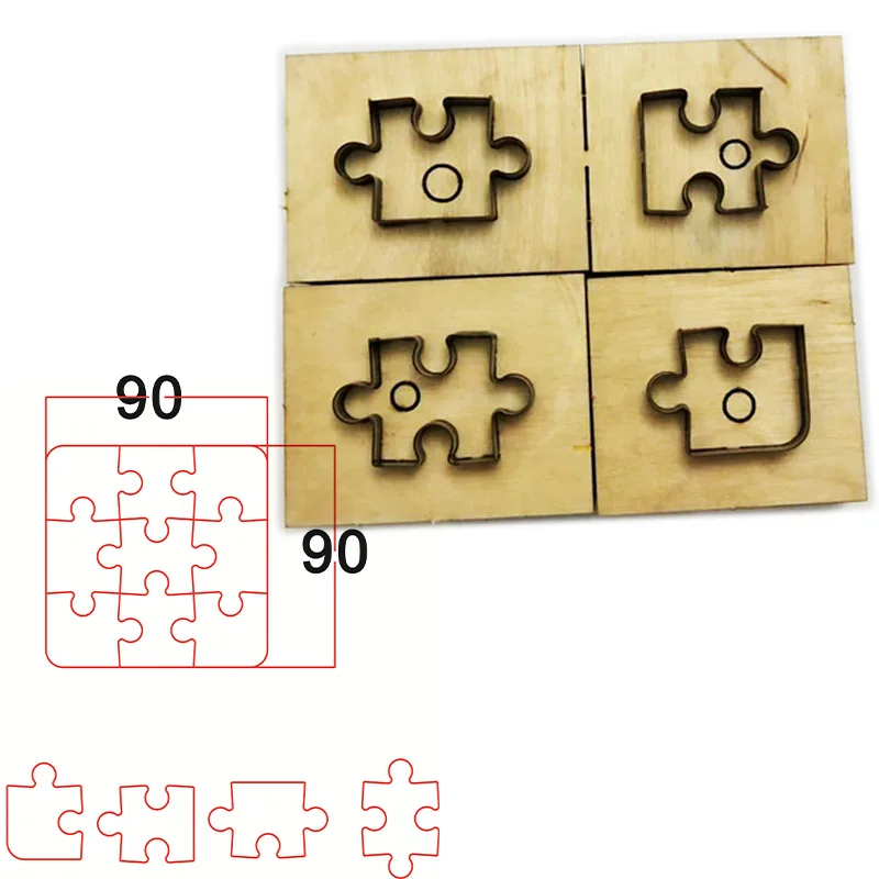 4 шт./компл. японское стальное лезвие деревянная головоломка кожа ремесленный шаблон перфоратор ручной инструмент нож форма готового размера 90x90 мм