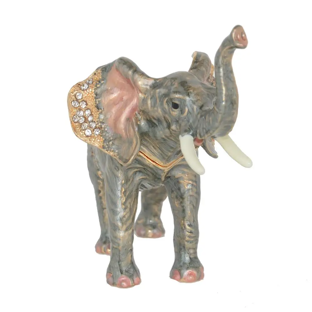Elephant Trinket Box, Metal Miniature Figurines, Ring Holder, Home Decoration