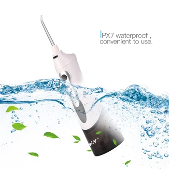 

CkeyiN Oral Irrigator Dental Portable Water Flosser Tips USB Rechargeable Water Jet Flosser IPX7 Irrigator for Cleaning Teeth