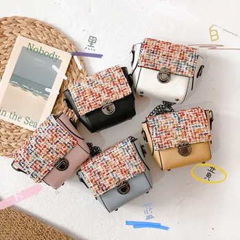 

Children Purses and Handbags Kids Shoulder Mini Bags Solid Color Lovely PU Leather Hasp Wallets Key Coin Purses Small Wallet