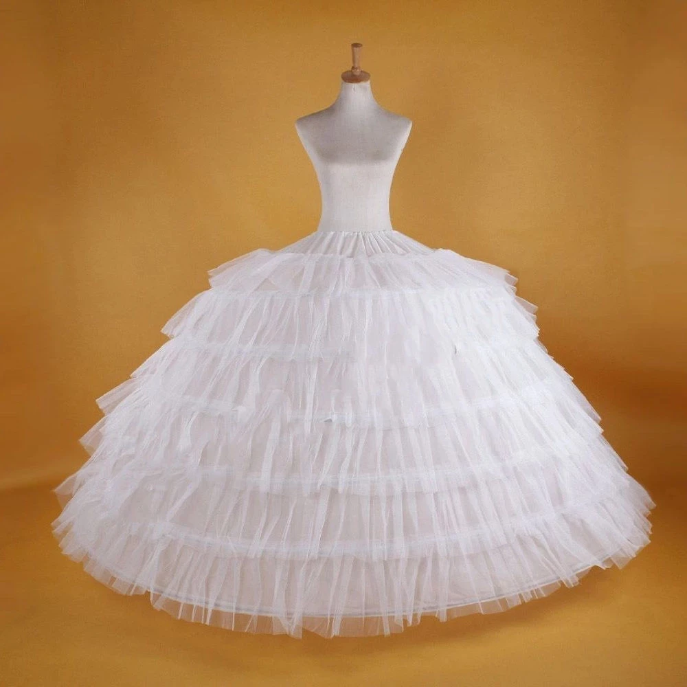 

WHITE Super Big 6-HOOP WEDDING BRIDAL PROM PETTICOAT UNDERSKIRT CRINOLINE