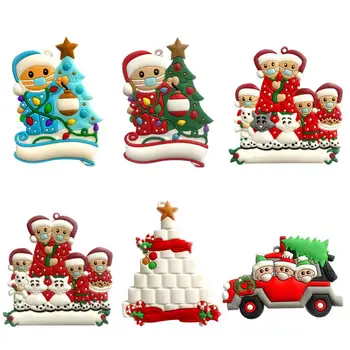 

2020 Quarantine Christmas Decoration Personalized Suvivor Family With Mask Pendant New Year Home Ornament Party Gift