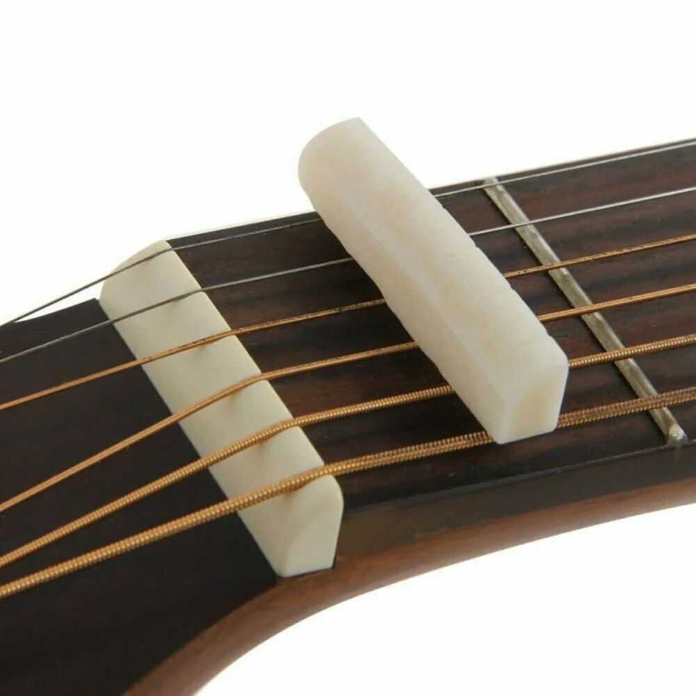 

Natural Bone Bridge Saddle 72mm End Nut 43mm Part Slotted Replacement Bridge Saddle Guitar Accessories For Acoustic Guitar