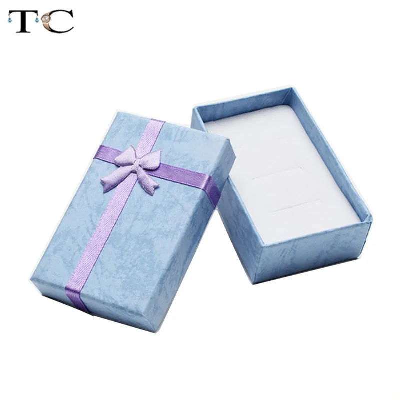 purple 5x8cm Органайзер для хранения ювелирных изделий Подарочная коробка ожерелье серьги кольцо коробка бумажная Ювелирная упаковка контейнер - Цвет: purple 5x8cm