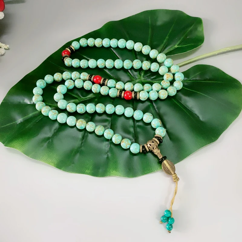 

10mm/ artificial Turquoise Tibet Buddhism pray Buddha worry Myra bead bracelet