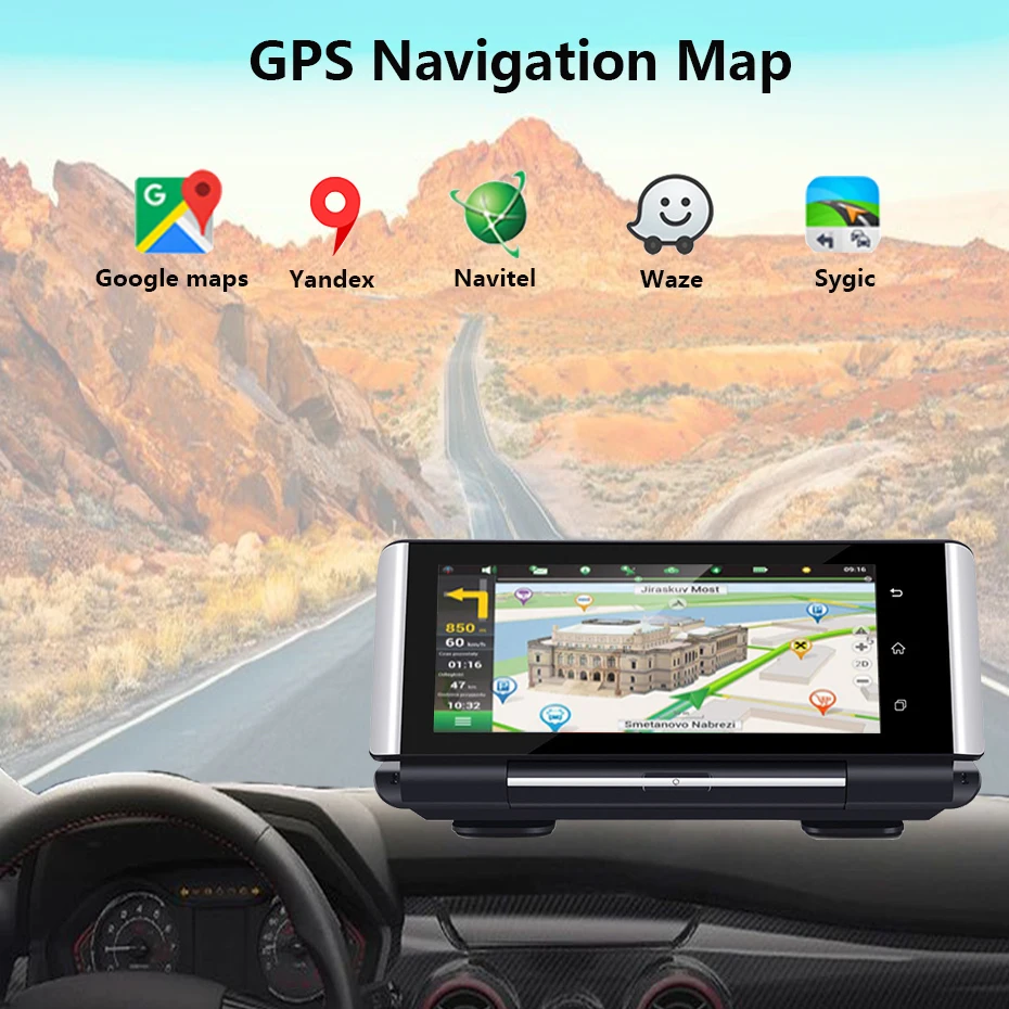 QUIDUX 3g 4G Видеорегистраторы для автомобилей Камера gps 6 86 &quotAndroid Dashcam регистратор ADAS